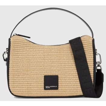 karl lagerfeld jeans klj box logo raffia mini hobo