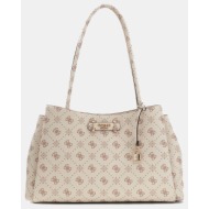 guess carrie logo grlfrnd carryall τσαντα γυναικειο hwgp9898220-vno cream