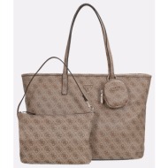 guess power play ii large tech tote τσαντα γυναικειο hwsl7124240-ltl sandybrown