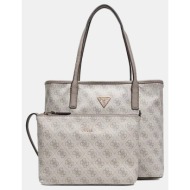 guess victtoria 2 in 1 tote τσαντα γυναικειο hwesg951428-dko ecru