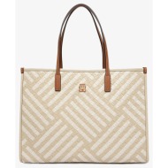 tommy hilfiger th city tote aw0aw18394-0f4 biege