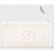 calvin klein jeans emblem mesh convertible pouch lv04f1136g-4lx offwhite