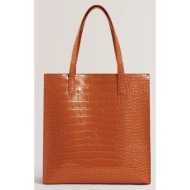 ted baker wenella croc effect large icon bag 282817-tan tan