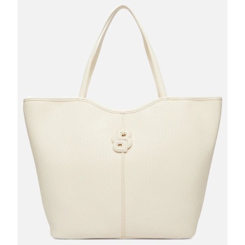 boss anett new big tote w 10279929 01 50563192-119 offwhite