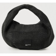 karl lagerfeld jeans klj box logo raffia hobo b2w30116-999 black