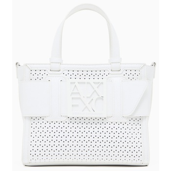 armani exchange shopping bag xw000392af22626-u0011 offwhite