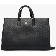 tommy hilfiger th daily satchel mono aw0aw18418-bds black