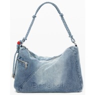 desigual bag_half logo denim l τσαντα γυναικειο 26saxd27-5005 denimblue