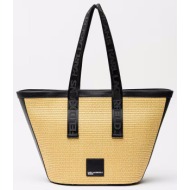 karl lagerfeld jeans klj box logo raffia shopper b2w30113-106 biege