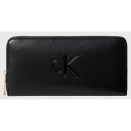 calvin klein jeans raised ck long zip around lv04f1077g-ub1 black