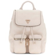 guess manhattan ii flap backpack τσαντα γυναικειο hwpd7118310-stl cream