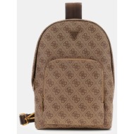 guess milano backpack crossover τσαντα ανδρικο hmmilop6202-bbo biege