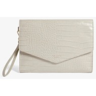 ted baker wesslie croc effect icon envelope pouch 282823-ivory cream
