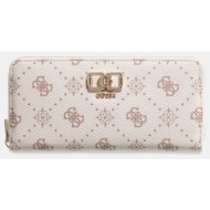 guess emelie logo slg lrg zip around αξεσουαρ γυναικειο swgp9928146-vno ecru