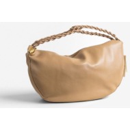 ted baker islo leather statement hardware large hobo ba 282313-taupe lighttan