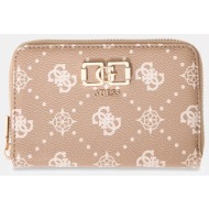 guess emelie logo slg med zip around αξεσουαρ γυναικειο swgp9928140-bsg biege