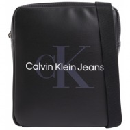 ανδρική monogram soft τσάντα χιαστί μαύρη calvin klein k50k510108-bds