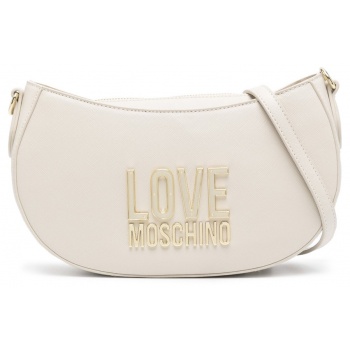 γυναικεία τσάντα χιαστί εκρού love moschino