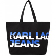 γυναικεία canvas shopper τσάντα μαύρη karl lagerfeld jeans 235j3063-j101 black