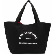 γυναικεία k/rue st guillaume canvas tote τσάντα μαύρη karl lagerfeld 201w3138-999 black