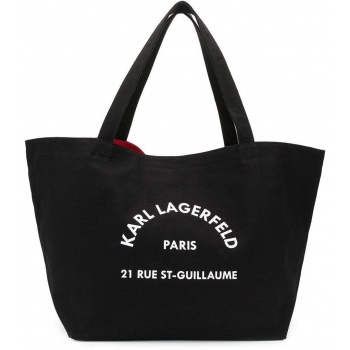 γυναικεία k/rue st guillaume canvas tote τσάντα μαύρη karl