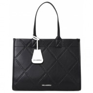 γυναικεία k/skuare lg tote τσάντα μαύρη karl lagerfeld 240w3042-a999 black