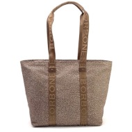 γυναικεία shopper τσάντα καφέ borbonese 934133-i15 994