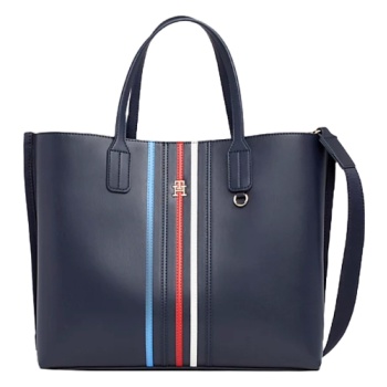 γυναικεία iconic signature satchel τσάντα navy μπλε tommy