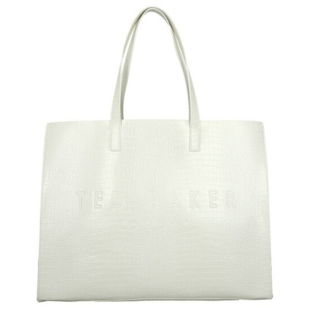 γυναικεία allicon τσάντα κροκό λευκή ted baker 253520-nude