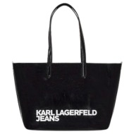 γυναικεία essential logo tote τσάντα μαύρη karl lagerfeld jeans 241j3001-j101 black