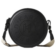 γυναικεία δερμάτινη k/circle τσάντα χιαστί μαύρη karl lagerfeld 231w3054-a999 black