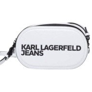 γυναικεία essential logo τσάντα χιαστί λευκή karl lagerfeld jeans 241j3003-j109 white