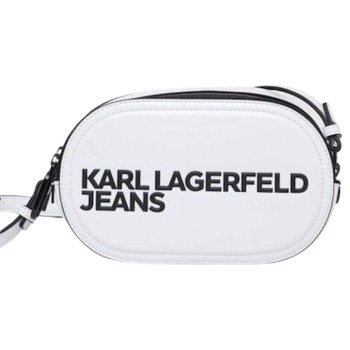 γυναικεία essential logo τσάντα χιαστί λευκή karl lagerfeld