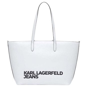 γυναικεία essential logo tote τσάντα λευκή karl lagerfeld