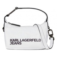 γυναικείο essential logo party τσαντάκι λευκό karl lagerfeld jeans 241j3004-j109 white