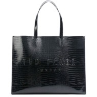 γυναικεία allicon τσάντα κροκό μαύρη ted baker 253520-black