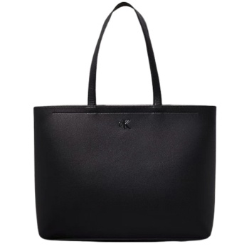 γυναικεία minimal monogram slim tote τσάντα μαύρη calvin
