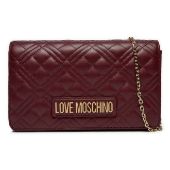 γυναικεία τσάντα χιαστί μπορντό love moschino