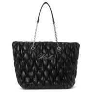 γυναικεία k/signature kuilt tote τσάντα μαύρη karl lagerfeld 246w3005-a999 black