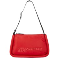 γυναικεία puffy baguette τσάντα κόκκινη karl lagerfeld jeans 246j3018-j390 red