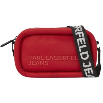 γυναικεία puffy τσάντα χιαστί κόκκινη karl lagerfeld jeans