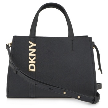 γυναικεία δερμάτινη avril satchel τσάντα μαύρη dkny σε προσφορά