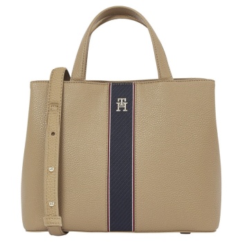 γυναικεία th monogram satchel τσάντα μπεζ tommy hilfiger