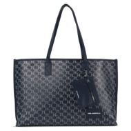γυναικεία k/voyage tote τσάντα navy μπλε karl lagerfeld a1w30183-1re navy blue kl mo