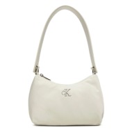 γυναικεία sleek nylon τσάντα ώμου εκρού calvin klein k60k613124-yas