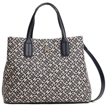 γυναικεία th monogram satchel τσάντα μπλε tommy hilfiger