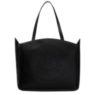 γυναικεία δερμάτινη k/circle tote τσάντα μαύρη karl lagerfeld a3w30043-999 black