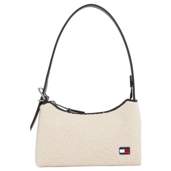 γυναικεία sherpa τσάντα ώμου μπεζ tommy jeans aw0aw18011-ybh σε προσφορά