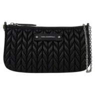 γυναικείο k/weave τσαντάκι μαύρο karl lagerfeld b1w32031-1av black nickel