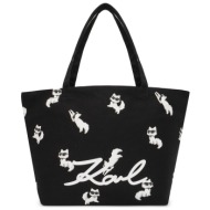 γυναικεία ikon choupette shopper τσάντα μαύρη karl lagerfeld b1w50053-999 black